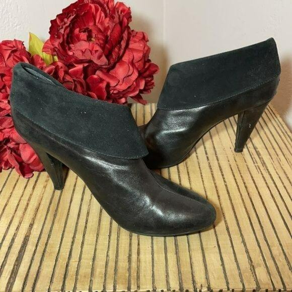 Coach Black Annika Leather Suede Ankle Booties 7.5 - Picture 5 of 7